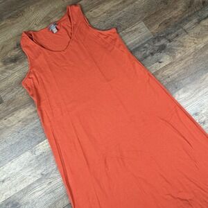 J Jill XS Petite Wearever Orange Jersey Drape Stretch Sleeveless Dress‎